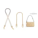 Coach Экрю 1,1 см Ширина Тело Плетение без рисунка Золотое Закрытие Snap Подмышка 65 см + Бесплатно Декоративная цепь 40 см