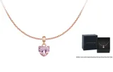 Сердце Розовый Циркон Камень + О-силуэт Ожерелье