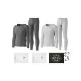 2 комплекта одежды (темно-серый + светло-серый), 100% хлопок, антибактериальный, мягкий, с сумкой для покупок