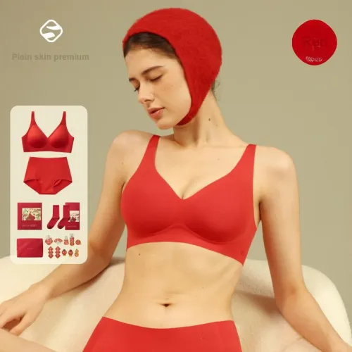 SUJIIN Кожаный цвет Красный Женские Бюстгальтеры