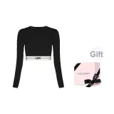 Черный Круглый вырез Шнуровка