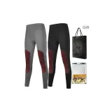 2 пачки (Темный Фотиния Серый + Элегантный Черный) Чистый Хлопок Дружественный к коже / Флисовая подкладка Наколенник / Антибактериальный Удобный