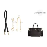 [Черный Золотой Трехкомпонентный Комплект] Удлинительная цепь 15 см + Декоративная цепь 26,5 см + Плечевой ремень для подмышки 66 см