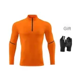 Оранжевый + Ледокол Фитнес Перчатка - Черный