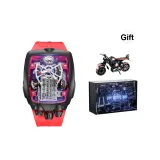 [Подарочная коробка Набор + Байкер Орнамент] Черный корпус, красный ремешок