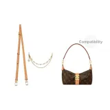 [Комплект из двух предметов] Плечевой ремень через плечо 99-121 см + двухслойная декоративная цепь 37 см