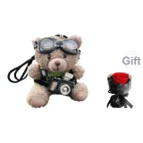 Бурый медведь + Черно-зеленая одежда + Фототехника + Очки для плавания, с сохранённым цветком включено