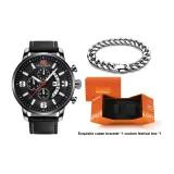 MF0025G Черный корпус с черным циферблатом Ремешок [Кубинский браслет - Праздничная коробка Комплект]