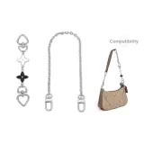 Серебряный черный и белый клевер четырехлистный, цепь-удлинитель + декоративная цепочка 40 см.