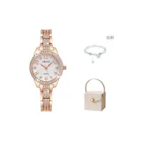 Розовое золото, белый циферблат