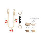 [Золотистый] Черный жемчуг + вишневый декоративный, цепь 30 см