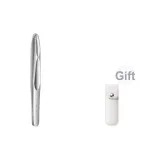 Серебряная лиса, серый, круглый, голова, кисть для бровей, нижняя заколка [включает премиум кожаный чехол]