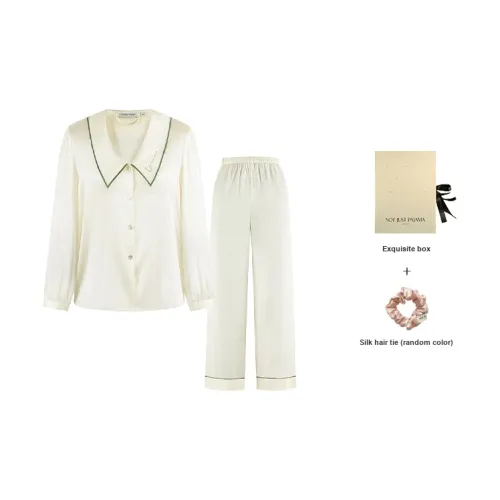 NOT JUST PAJAMA Pearl White Длинный рукав Женские пижамные комплекты