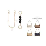 [Золотистый] Черный жемчуг + Четырехлистный клевер Декоративная цепь 30 см