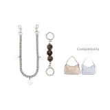 [Серебряный] Амбра Жемчужный + Камелия Декоративная Цепь 45 см