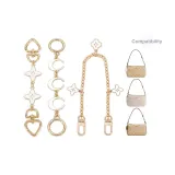 Золотой [Белый Клевер четырехлистный + Луна Цепь-удлинитель] + Клевер четырехлистный Декоративная цепочка