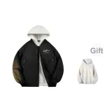 Черный [Всесезонный Куртка] (В комплекте с высококачественным Бело-Серым Свитшотом Фотиния)