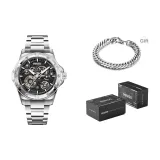 5579-Серебристый Черный [Браслет+Бесплатно Черная Коробка]