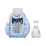 Светло-синяя куртка (в комплекте с высококачественным белым и серым свитшотом с фотокемией)