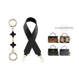 Черный широкий ремешок 63,5 см + удлинительная цепь с четырехлистным клевером 12 см