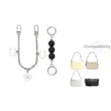 [Серебряный] Черный жемчуг + лунный декоративный, цепочка 30 см