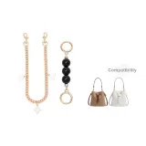 [Золотистый] Черный Жемчуг + Камелия Декоративная Цепь 45 см