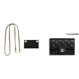 Позолоченный, черная кожа, цепь + войлочная подкладка, карта