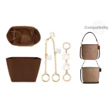 [Коричневый набор из трех предметов] Подкладка + Луна + Клевер четырехлистный + Декоративная цепочка 40 см