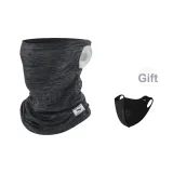 Шарф верескового серого цвета + черная маска для лица