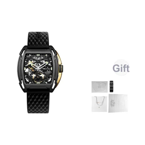 CIGA Design Z Collection Sharp Edge Border Edition Механическое устройство Силиконовый ремешок Часы Мужские Черный циферблат