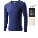 1-компонентный топ с V-образным вырезом (сапфирово-синий) из бархата, термо-проводящий, антибактериальный, бесшовный