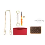 Средний Subbag [Подмышечный комплект полный комплект] Subbag подкладка (бордовый) + 40 см медная декоративная цепь + жемчужный удлинитель цепи