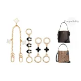 Черный Золотой Трехкомпонентный Комплект [Буква C 13,6 см + Четырехлистный Клевер 4,5 см * 2 + Декоративная Цепь 40 см]