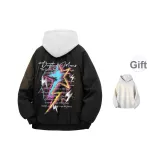 Black Jacket (В комплекте с высококачественным тяжелым белым и серым свитшотом Фотиния)