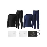 2 комплекта одежды (Черный + Темно-синий) 100% хлопок, антибактериальный / мягкий, с сумкой для покупок в комплекте