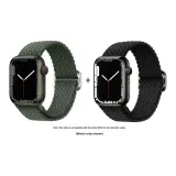 Яблоко Ткань вязаная Ремень - Оливково-зеленый * Полночный черный