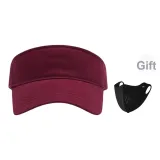 23H026 Бургундская шапка с визором + черная маска для лица