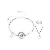 Вселенная Кольцо-[Удача Волшебный Шар Мирная пуговица]с Счастливой кошкой Голова Ожерелье