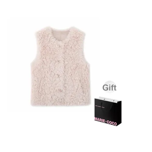 MARIE·COCO Pink Sheepskin Vest Women's Vest