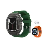 Прозрачная черная рамка с зеленым силиконовым одиночной застежкой + оранжевый силикон