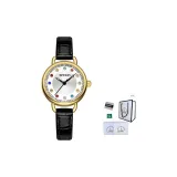 Ремень черный, ремешок золотисто-белый