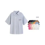 Синий с коротким рукавом (включает случайную футболку из 100% хлопка в качестве подарка)