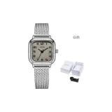 Сетка Полоска Серебристый корпус, Серебристый циферблат