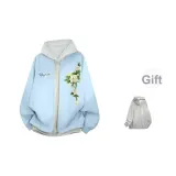 Светло-синий + внутренний свитшот серого цвета Фотиния