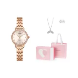 Шампанское Стальной браслет [Розовое сердечко Коробка + Сумка для покупок + Ожерелье Русалка]