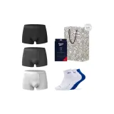 Нижнее белье (Черный, Глубокий, Цветочный, Серый, Светлый, Цветочный, Серый) + Носки (Белый, Белый, Синий)