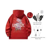 Красный, с флисовой подкладкой, утолщенный (в комплекте с сумкой через плечо + ожерельем)