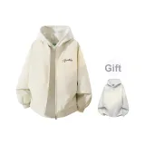 Ecru (1099 Thermal Cotton Down Jacket, Free White Photinia Gray Sweatshirt)  
Экрю (1099 Тёплый хлопковый пуховик, Бесплатно белый Фотиния серый свитшот)