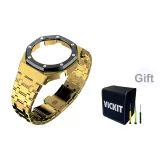 Золотой корпус, золотая полоска, черный bezel