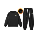 Флисовая подкладка, тяжелый черный свитшот + черные штаны